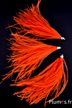 Pendentif autruche - 15-20 cm - orange sanguin